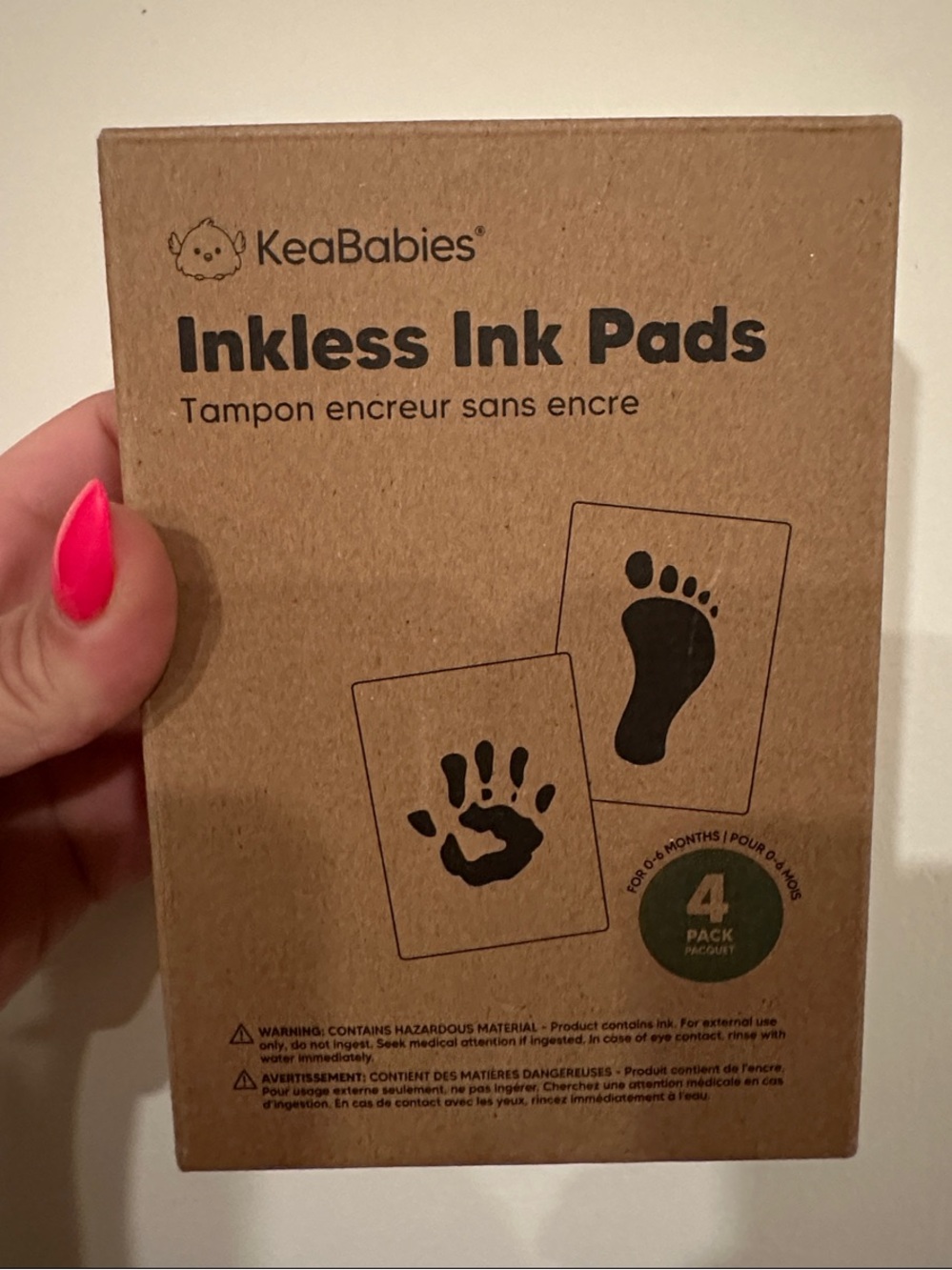 New! KeaBabies 4pk Inkless Hand and Footprint Kit